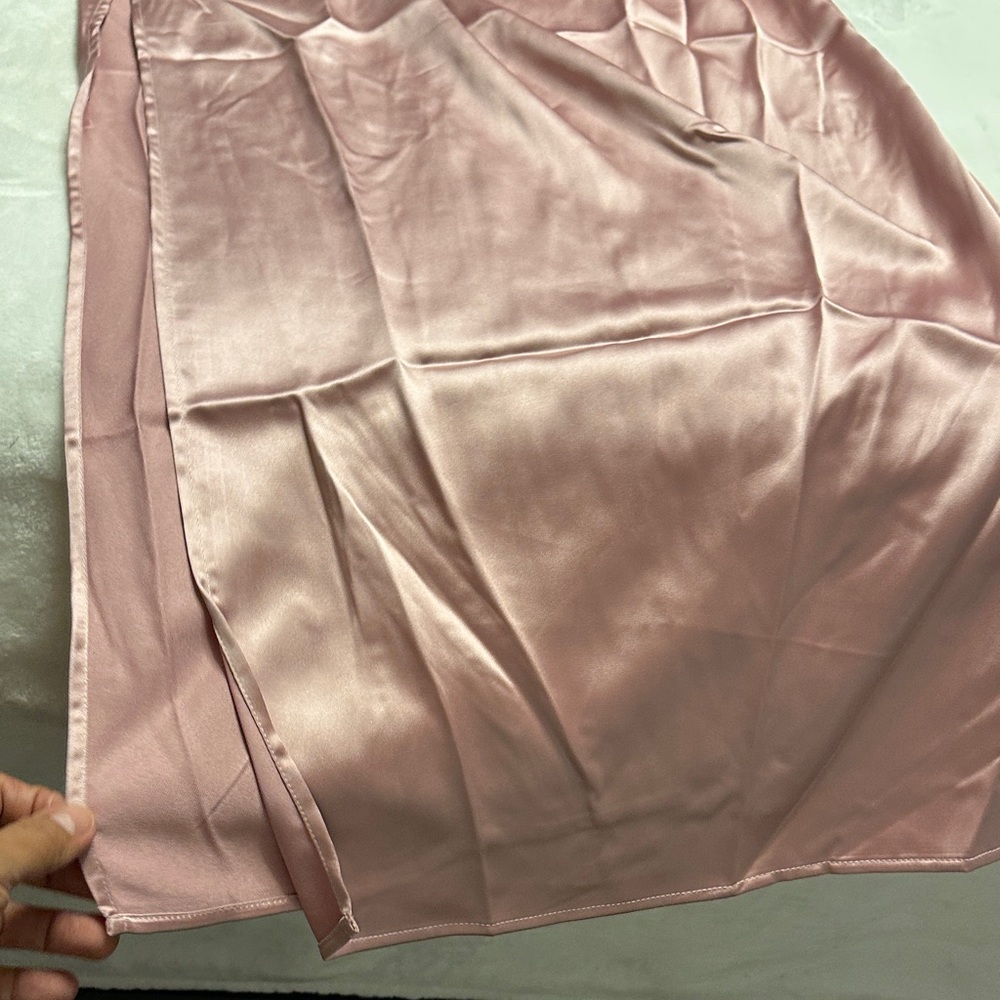 Petal & Pup Blush Satin Pencil Skirt